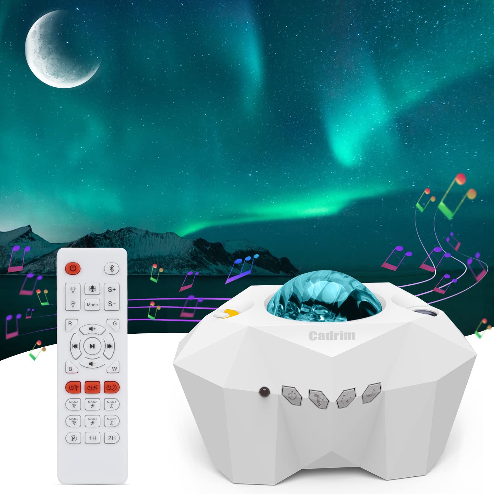 Cadrim Star Projector with Bluetooth Speaker and Remote, Northern